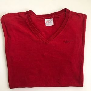Vintage 90s NIKE Swoosh Logo V Neck Tee